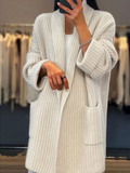 Knit Open Front Coat for Women - Relaxed - Image 4