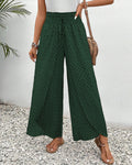Wide Leg Palazzo Pants for women - High Waisted Elastic Waist Drawstring - Relaxed Fit Printed - Image 9
