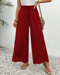 Wide Leg Palazzo Pants for women - High Waisted Elastic Waist Drawstring - Relaxed Fit Printed - Image 5