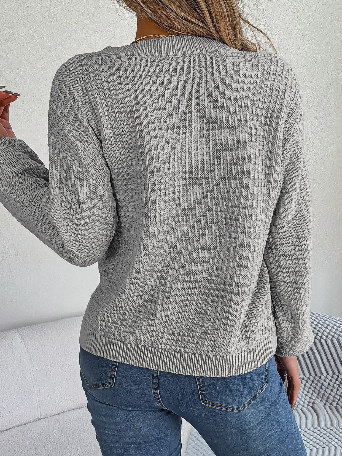 Cable Knit Pullover Sweater for Women - Relaxed - Image 12