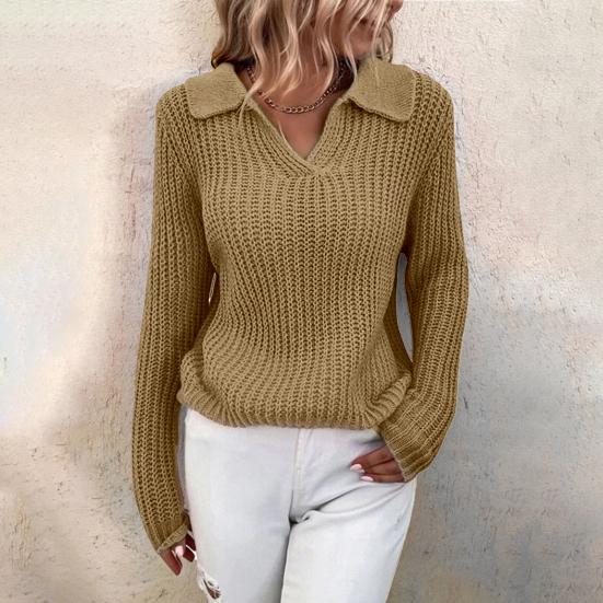 Knit Sweater for Women - Collared - Image 5