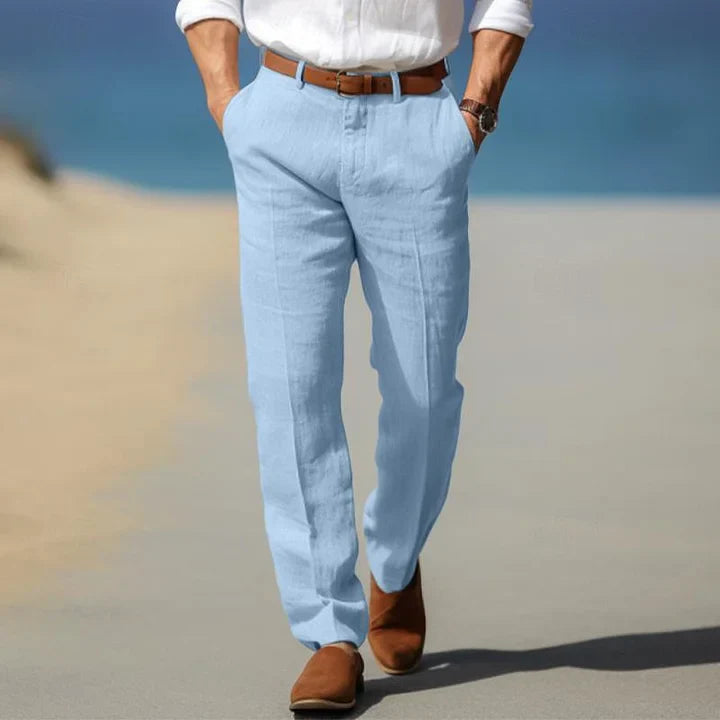 Relaxed Fit Straight Leg Pants for Men - Flat Front Casual - Image 7