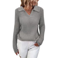 Knit Sweater for Women - Collared - Image 2