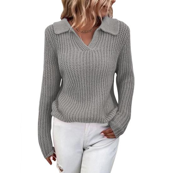 Knit Sweater for Women - Collared - Image 2