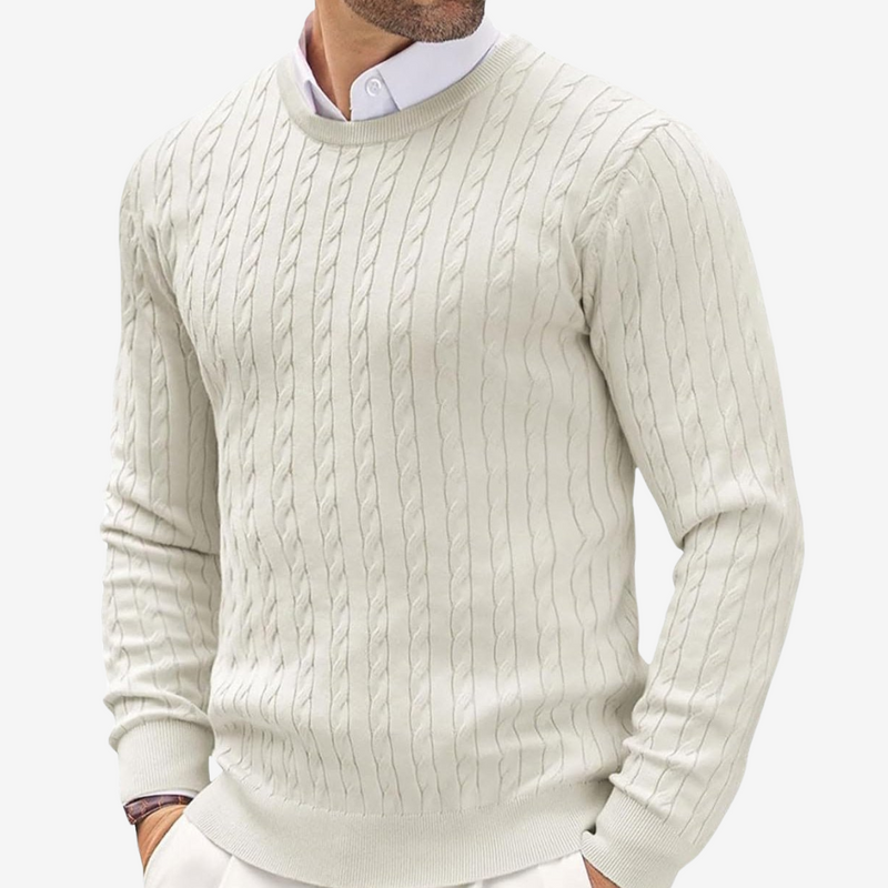 Cable Knit Sweater for Men - Long Sleeve - Image 2