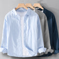 Button-Up Long Sleeve Shirt for men - Relaxed Fit - Cuffed Sleeves Straight Hem - Image 8