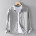 Button-Up Long Sleeve Shirt for men - Relaxed Fit - Cuffed Sleeves Straight Hem - Image 5
