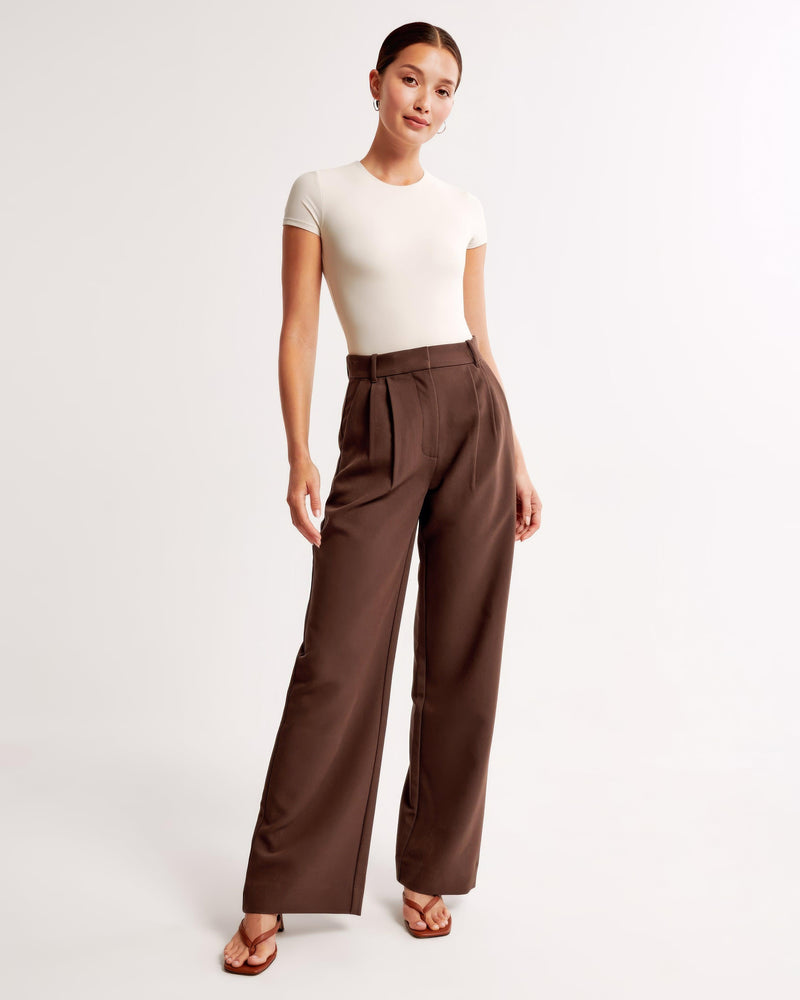 Wide Leg Trousers for Women - High Waist Pleated - Image 21