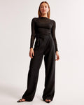 Wide Leg Trousers for Women - High Waist Pleated - Image 6
