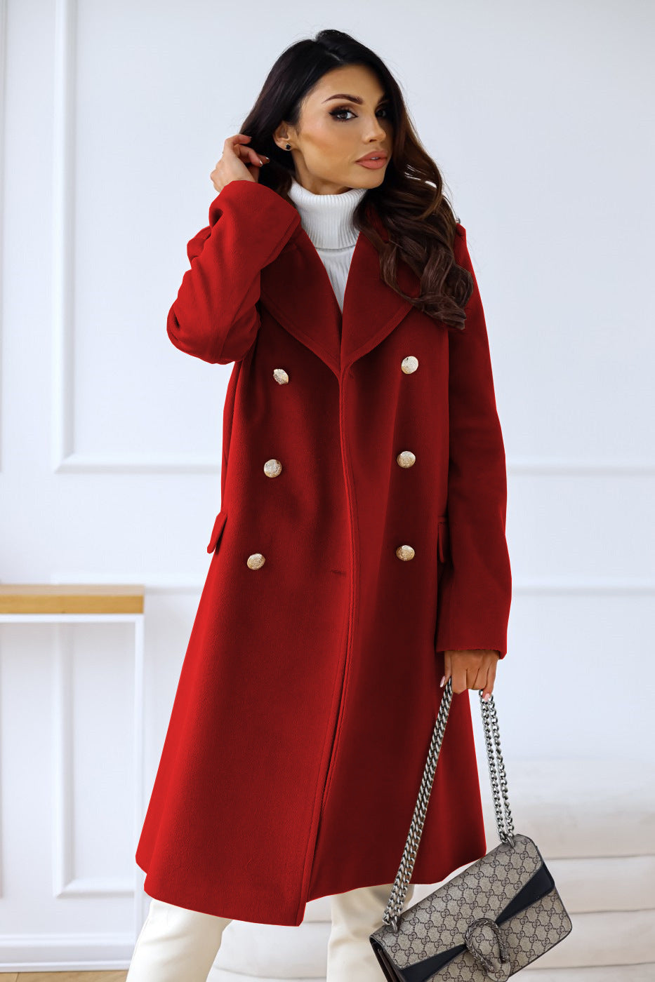 Coat for Women - Double-Breasted - Image 16