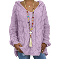 Cable Knit Sweater for Women - Hooded - Image 9