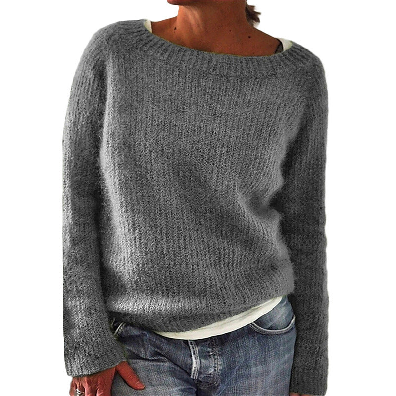 Knit Pullover Sweater for Women - Long Sleeve - Image 3