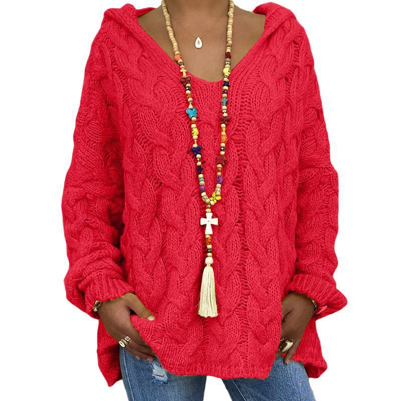 Cable Knit Sweater for Women - Hooded - Image 4