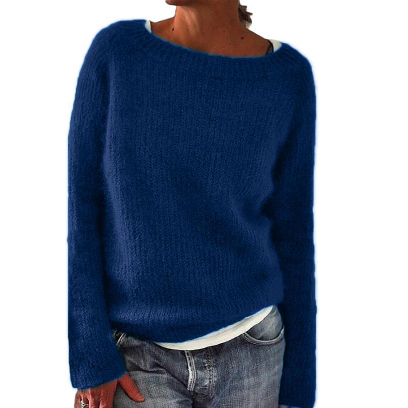 Knit Pullover Sweater for Women - Long Sleeve - Image 2