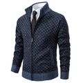 Zip-Up Patterned Sweater for Men - High Neck - Image 6