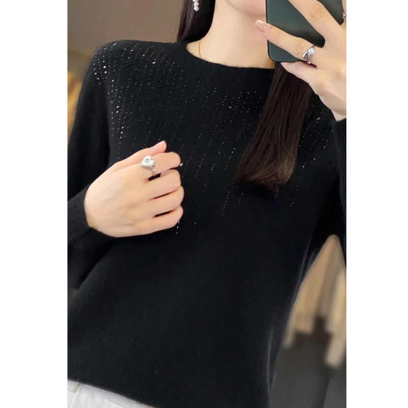 Crewneck Embellished Sweater for Women - Relaxed - Image 15