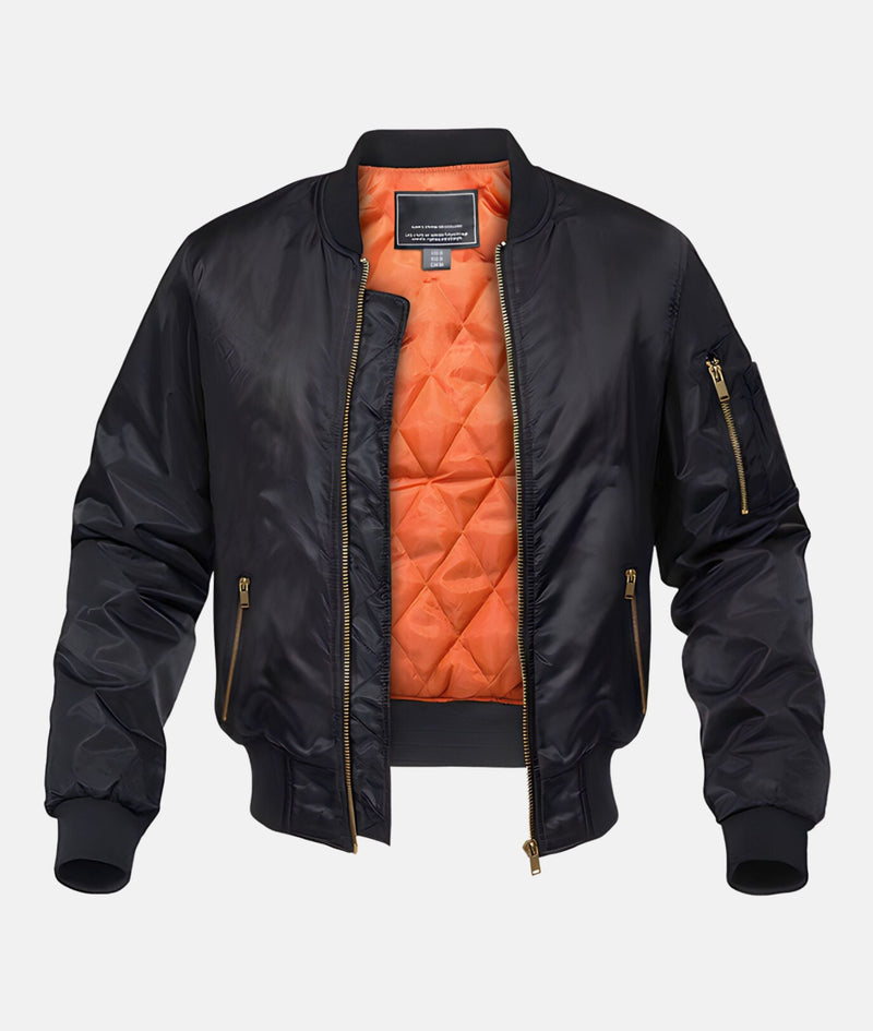 Bomber Jacket for Men - Ribbed Collar - Image 3