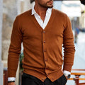 V-Neck Cardigan Sweater for Men - Long Sleeve - Image 3