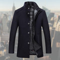 Button Front Overcoat for Men - Stand Collar - Image 3