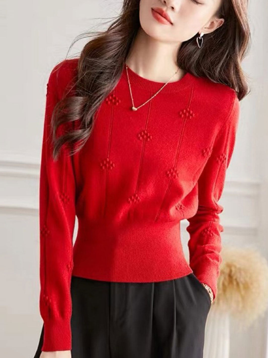 Pullover Sweater for Women - Fitted - Image 4