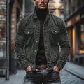 Corduroy Button-Down Jacket for Men - Chest Pockets - Image 5