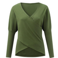V-Neck Wrap Front Sweater for Women - Long Sleeve - Image 2