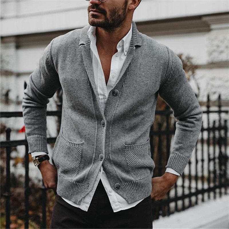 Cardigan Sweater for Men - Shawl Collar - Image 2