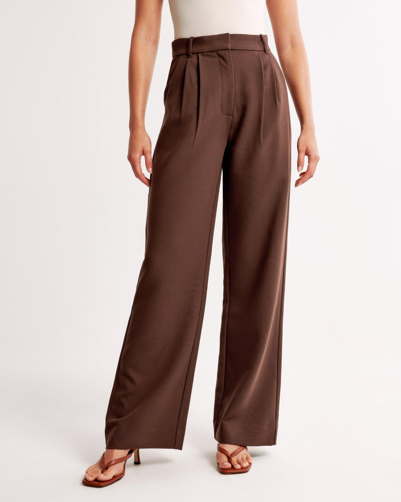 Wide Leg Trousers for Women - High Waist Pleated - Image 22