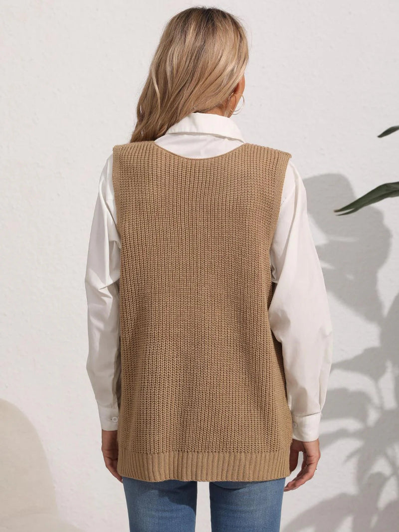 Sweater Vest for Women - Pocket Vest - Image 4