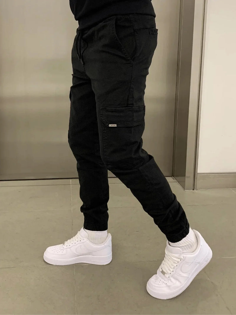 Cargo Jogger Pants for men - Slim Fit Ankle Cuffs - Utility Multiple Pockets Drawstring Pants - Image 2