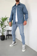 Shirt Jacket for Men - Button-Up Overshirt - Long Sleeve Chest Pocket - Image 19