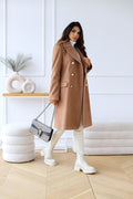 Double-Breasted Long Coat for Women - Button Front - Image 3