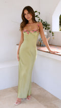 Floral Maxi Slip Dress for Women - Bodycon Spaghetti Strap - Image 6