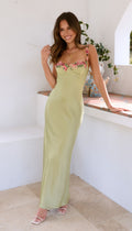 Floral Maxi Slip Dress for Women - Bodycon Spaghetti Strap - Image 2