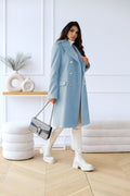 Double-Breasted Long Coat for Women - Button Front - Image 5