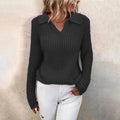 Knit Sweater for Women - Collared - Image 3