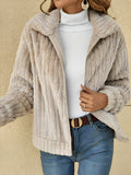 Collared Zip-Up Jacket for Women - Long Sleeve - Image 1