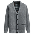 Button Front V-Neck Cardigan for Men - Long Sleeve - Image 1