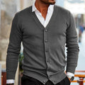 V-Neck Cardigan Sweater for Men - Long Sleeve - Image 5