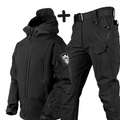 Tactical Hooded Jacket Pants Set for Men - Zip Pockets - Image 3
