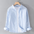 Button-Up Long Sleeve Shirt for men - Relaxed Fit - Cuffed Sleeves Straight Hem - Image 2