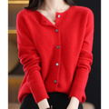 Button-Down Cardigan Sweater for Women - Long Sleeve - Image 3