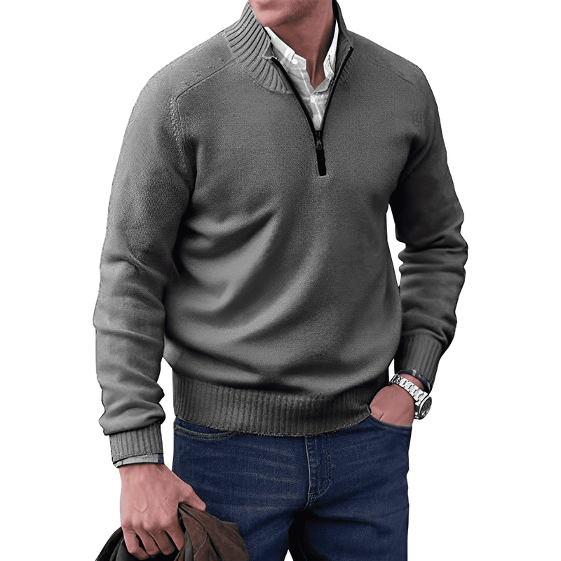 Quarter-Zip Sweater for Men - Long Sleeve - Image 6