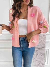 Open Front Cardigan for Women - Floral - Image 1