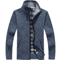 Knit Full Zip Jacket for Men - Stand Collar - Image 11