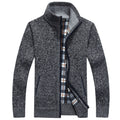 Knit Full Zip Jacket for Men - Stand Collar - Image 5