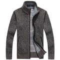 Knit Full Zip Jacket for Men - Stand Collar - Image 7