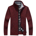 Knit Full Zip Jacket for Men - Stand Collar - Image 8