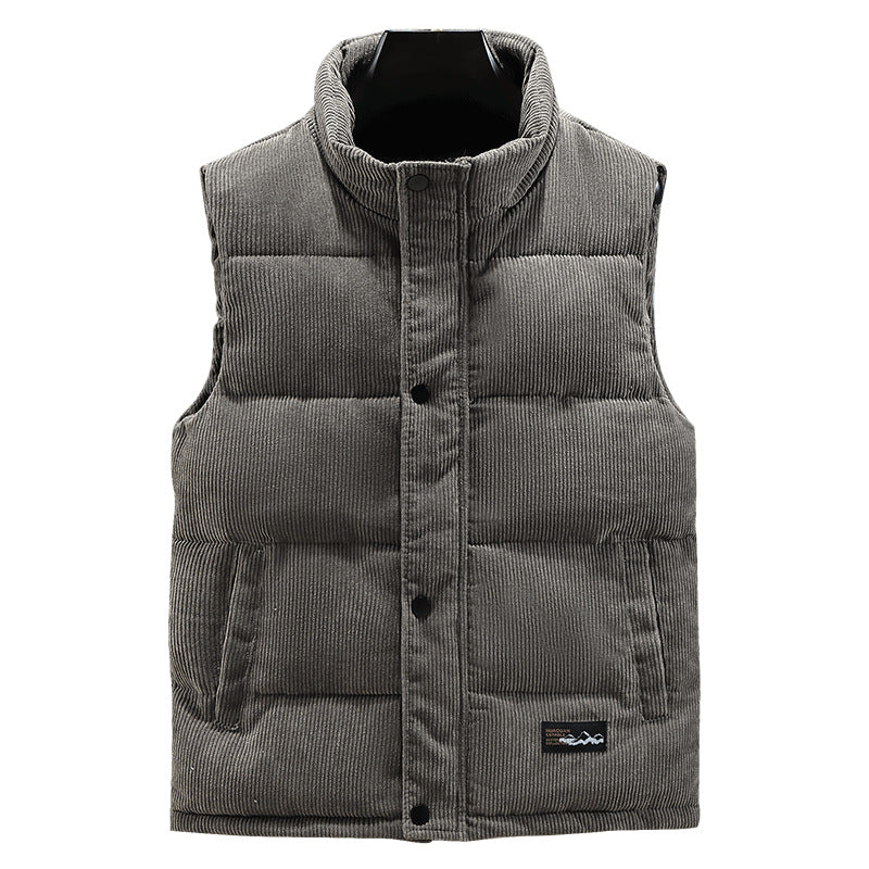Quilted Puffer Vest for Men - Button Front - Image 5