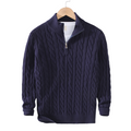 Cable Knit Sweater for Men - Quarter-Zip - Image 2